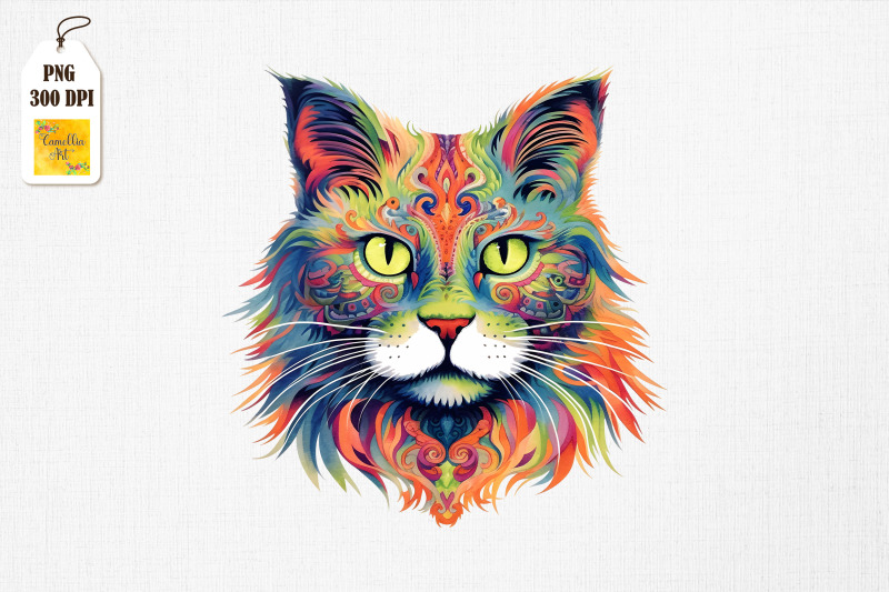 psychedelic-hippie-cat-clipart-bundle