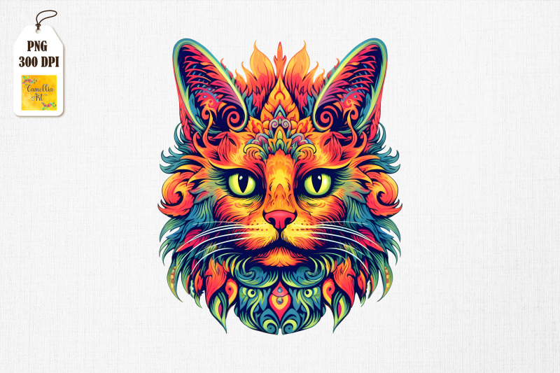 psychedelic-hippie-cat-clipart-bundle