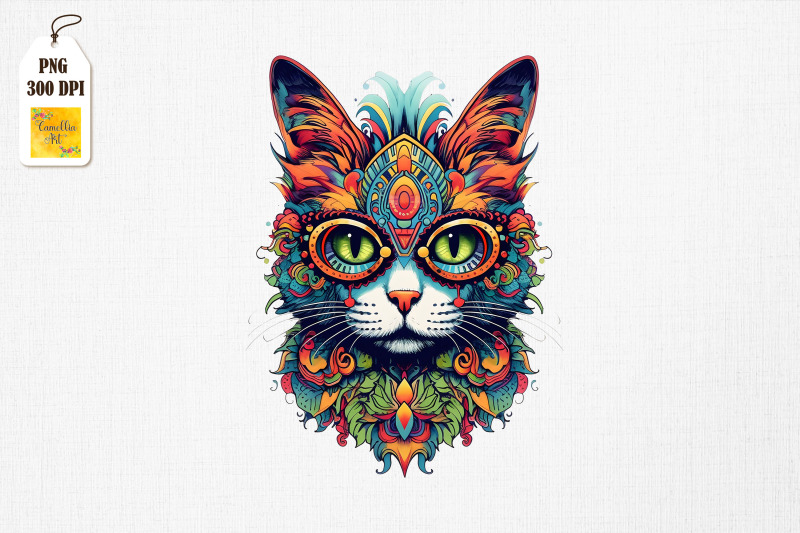 psychedelic-hippie-cat-clipart-bundle