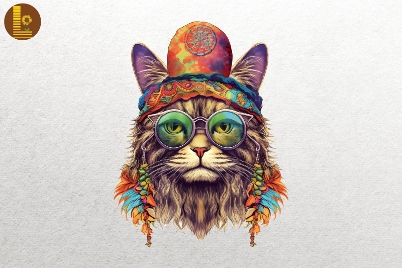 colorful-hippie-cat-sublimation-bundle