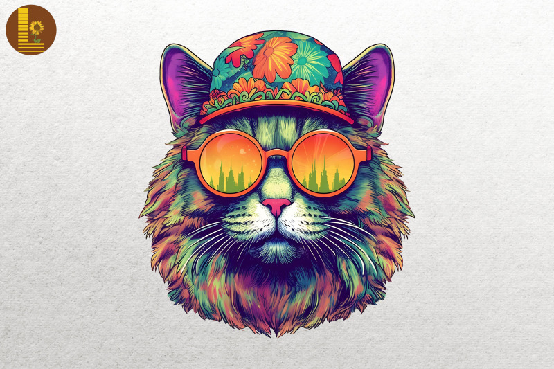 colorful-hippie-cat-sublimation-bundle