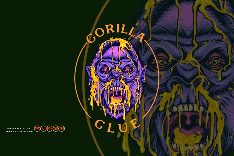 powerful-gorilla-glue-popular-weed-strain-illustrations