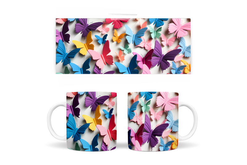 3d-butterflies-mug-wrap-sublimation-3d-butterfly-mug-wrap