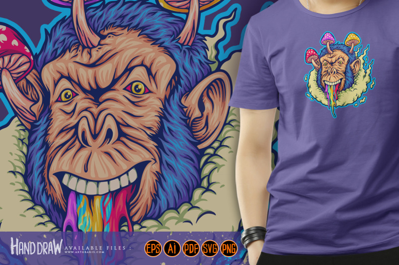 trippy-gorilla-mushroom-head-zone-out-illustrations