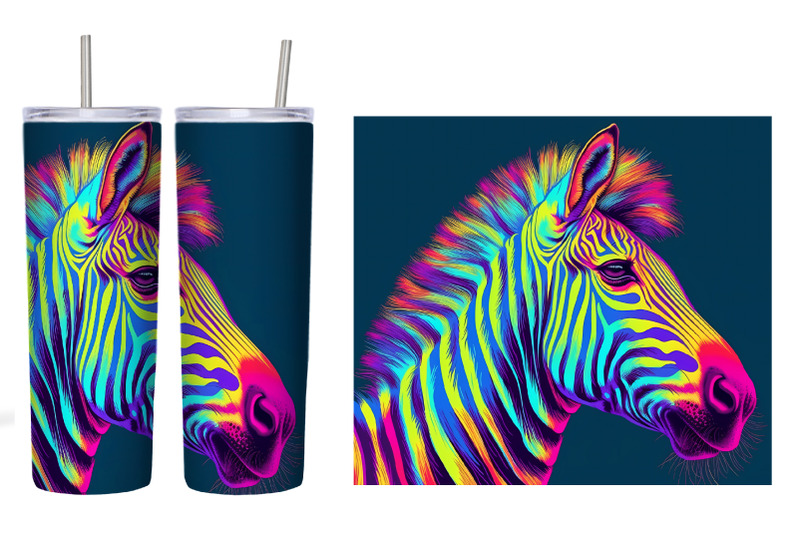 zebra-neon-tumbler-sublimation-zebra-neon-tumbler-wrap