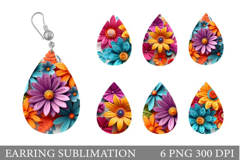 3d-flowers-teardrop-earring-3d-flowers-earring-sublimation