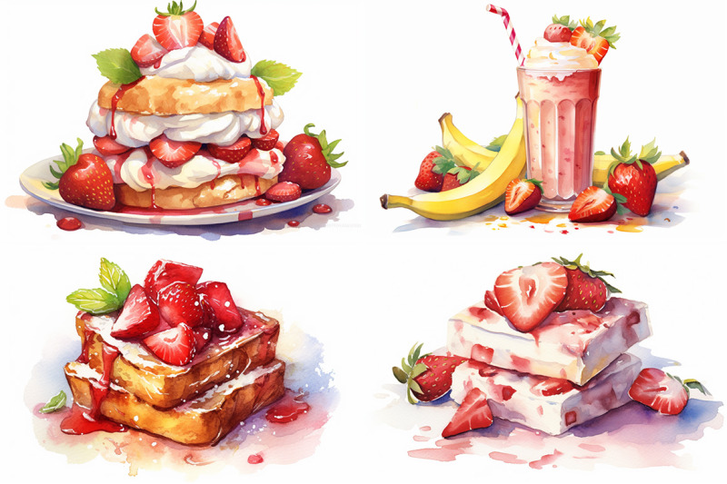 strawberry-fruit-watercolor-collection