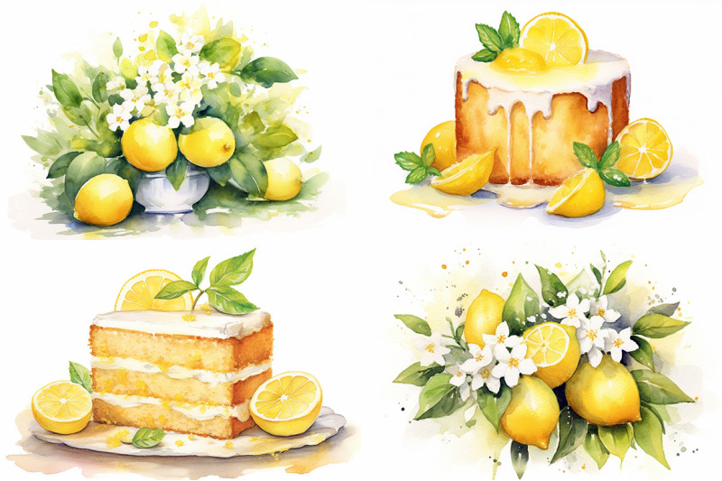 lemon-fruit-watercolor-collection