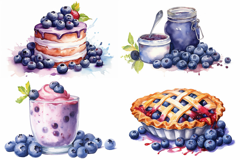 blueberry-fruit-watercolor-collection
