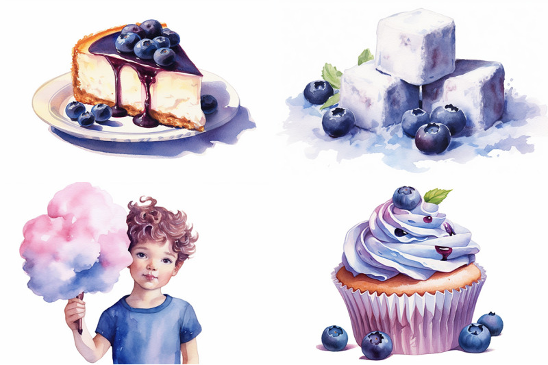 blueberry-fruit-watercolor-collection