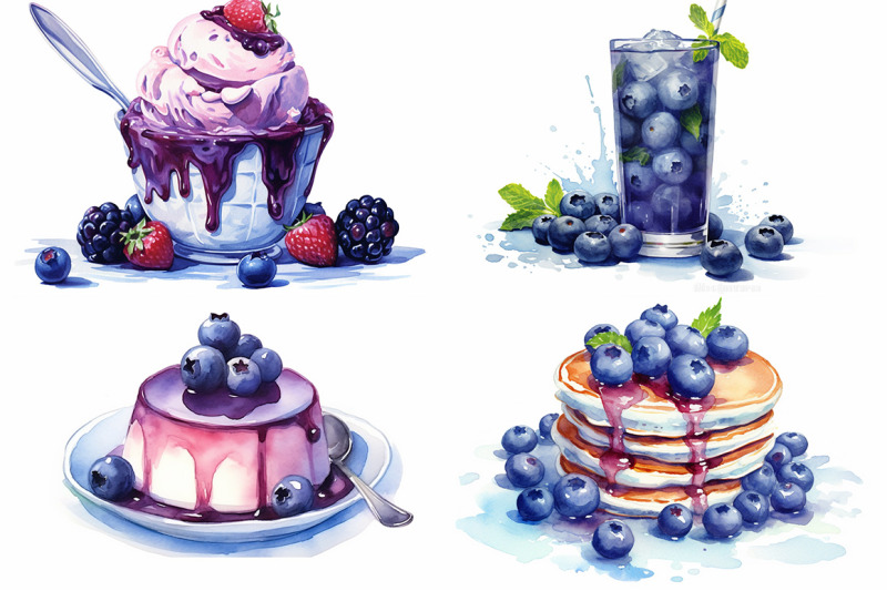 blueberry-fruit-watercolor-collection