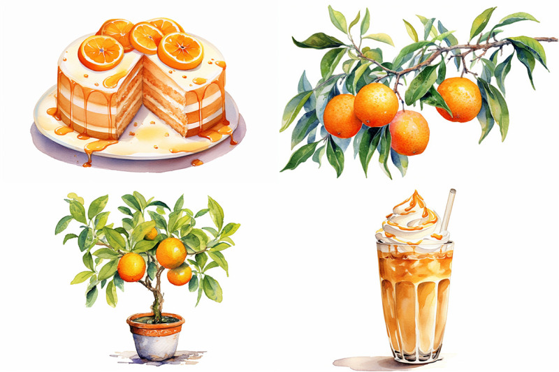 orange-fruit-watercolor-collection