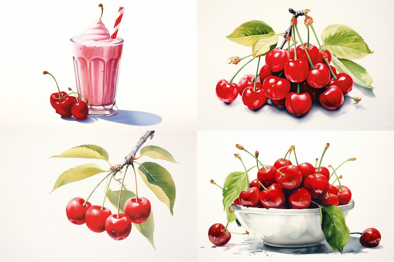 cherry-fruit-watercolor-collection