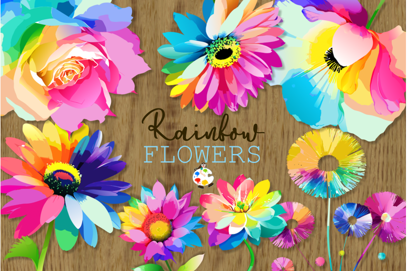 vibrant-rainbow-flowers-floral-clipart-collection