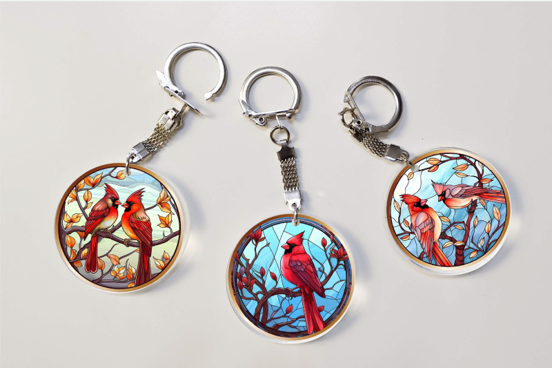 christmas-cardinal-keychain-stained-glass-sublimation-bundle