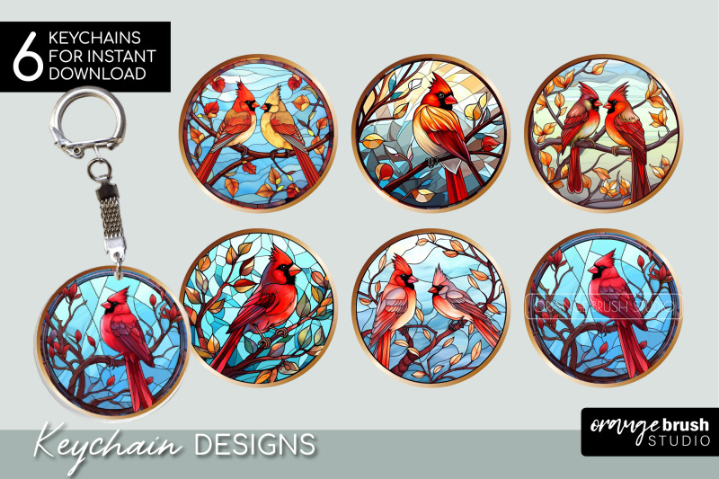 christmas-cardinal-keychain-stained-glass-sublimation-bundle