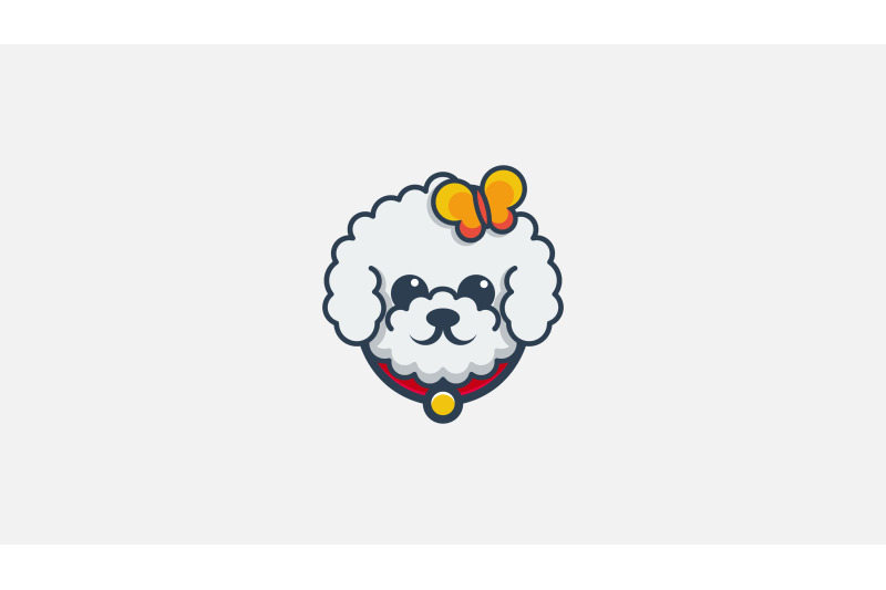 bichon-frise-dog-face-logo-vector-design-template