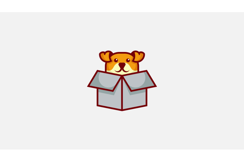 cute-dog-in-box-logo-vector-design-template