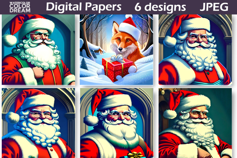 nbsp-santa-claus-digital-paper-christmas-illustration