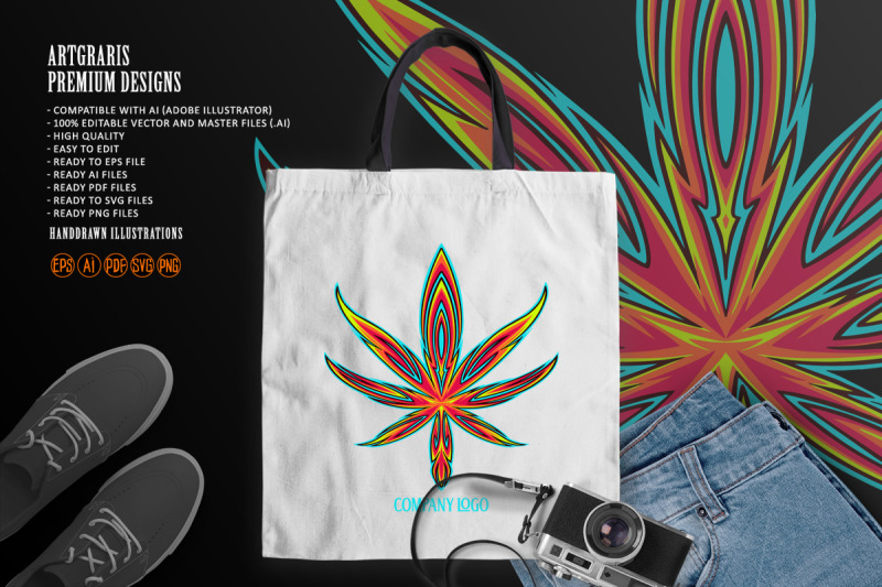 tribal-pinstripe-ornament-cannabis-leaf-artistry