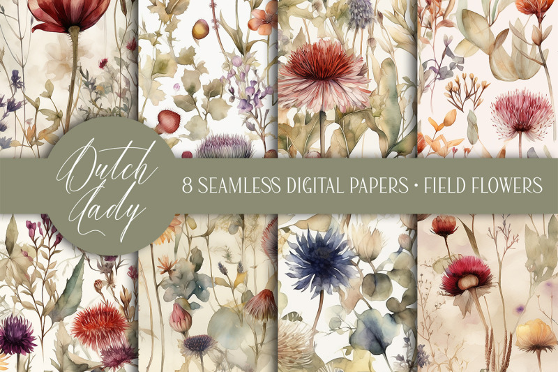 seamless-watercolor-field-flower-patterns