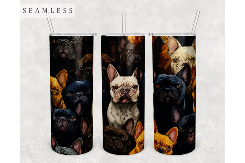 multiple-french-bulldogs-tumbler-wrap-20oz-skinny-tumbler-sublimation