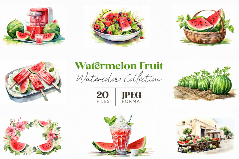 watermelon-fruit-watercolor-collection