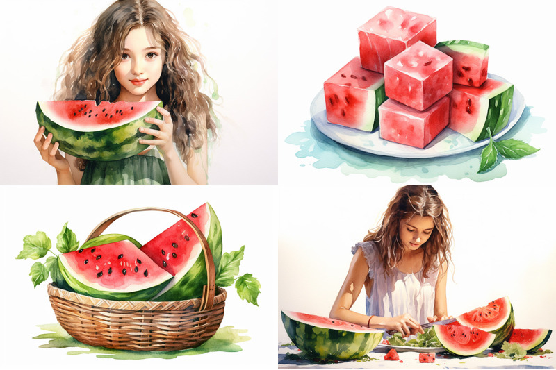 watermelon-fruit-watercolor-collection