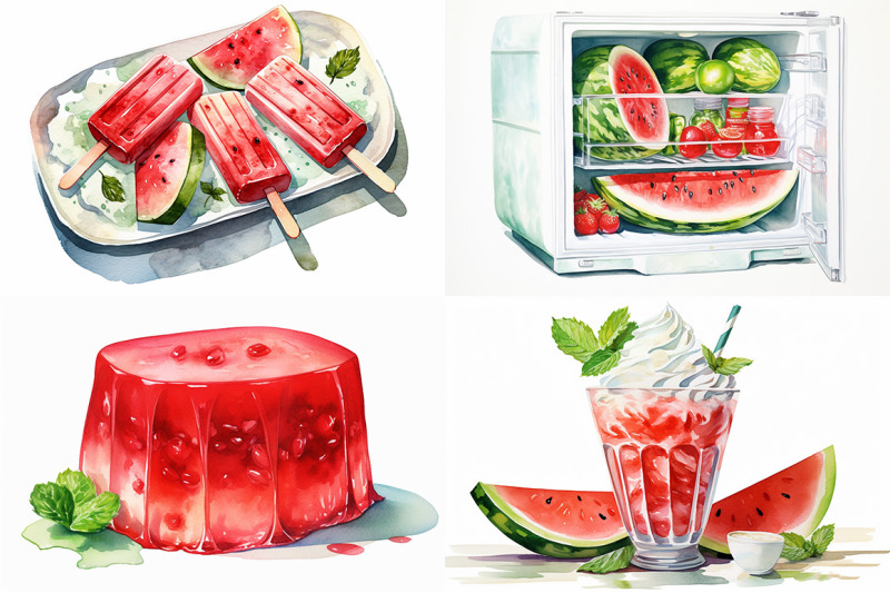 watermelon-fruit-watercolor-collection