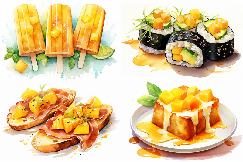 mango-fruit-watercolor-collection