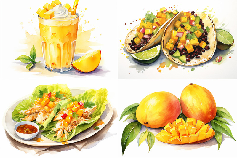 mango-fruit-watercolor-collection