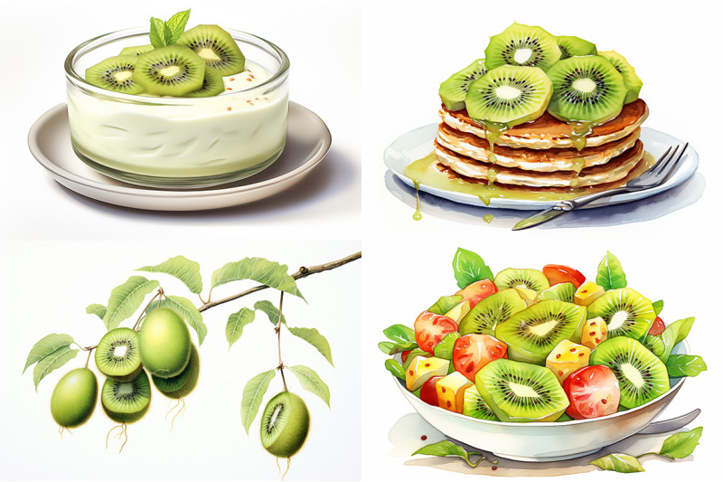 kiwi-fruit-watercolor-collection