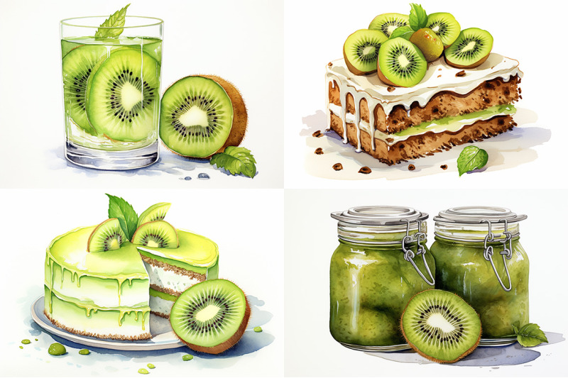 kiwi-fruit-watercolor-collection