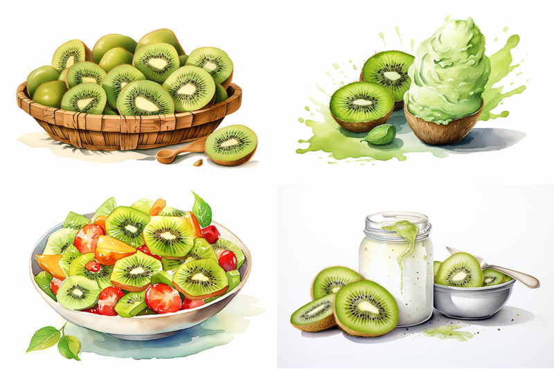 kiwi-fruit-watercolor-collection