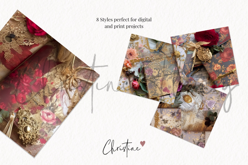 antique-floral-journal-digital-paper