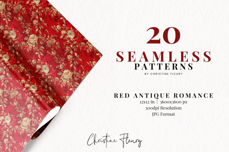 seamless-red-antique-romance-pattern