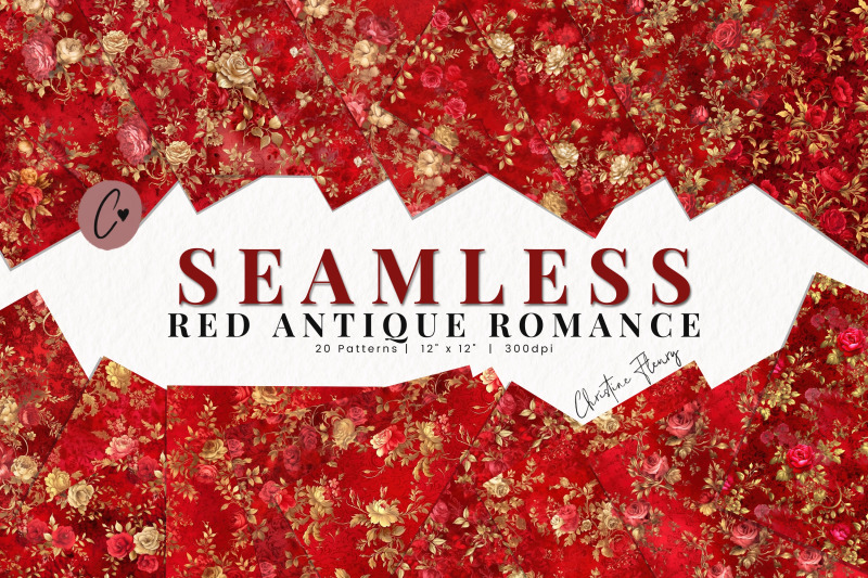seamless-red-antique-romance-pattern