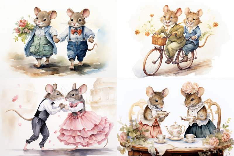 mouse-family-watercolor-collection