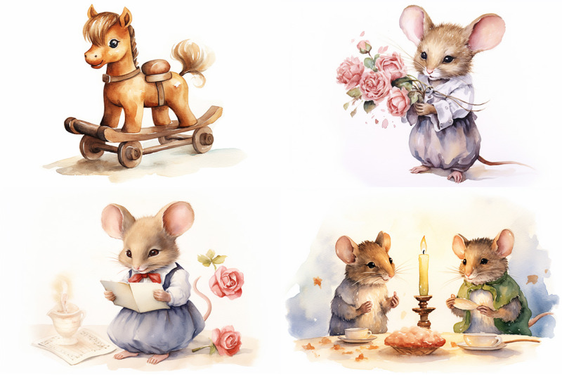 mouse-family-watercolor-collection
