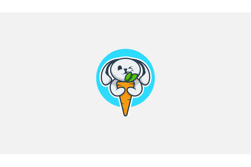 rabbit-holding-carrot-logo-vector-design-template