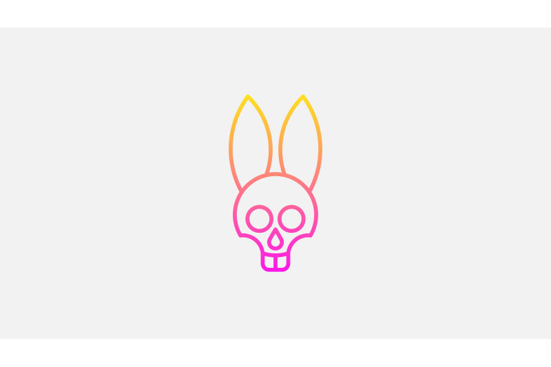 rabbit-skull-logo-vector-design-template