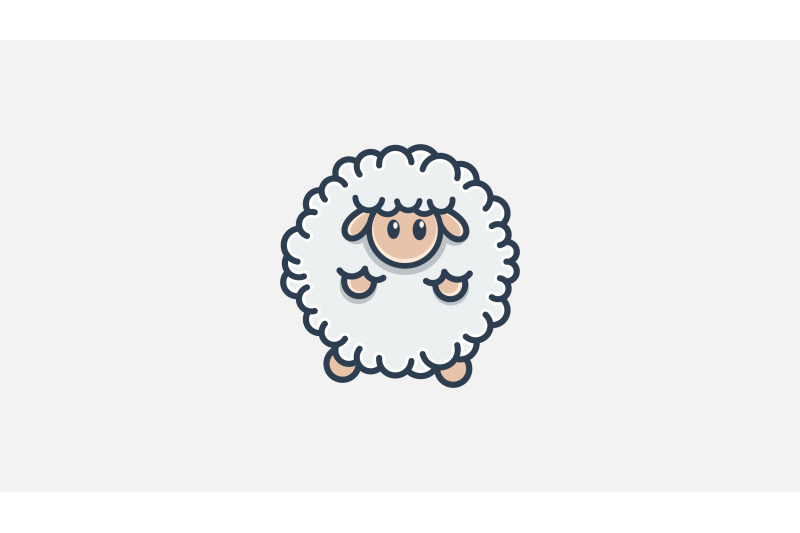 round-shape-sheep-logo-vector-design-template