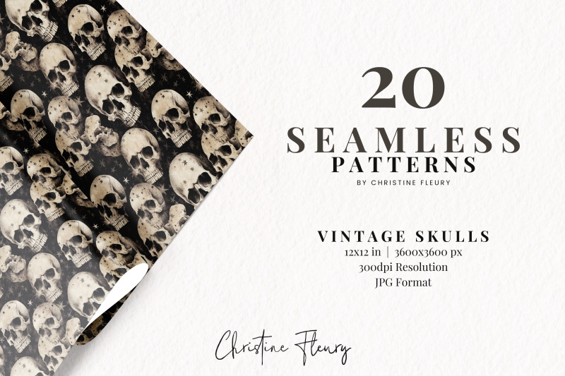 seamless-vintage-skulls-digital-paper