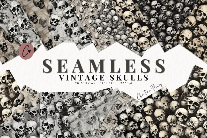 seamless-vintage-skulls-digital-paper