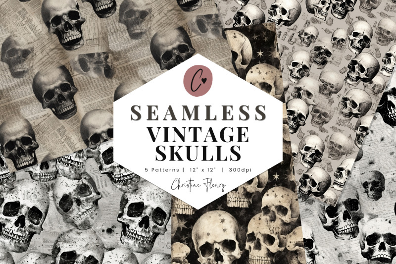 vintage-skulls-digital-paper-mini-pack