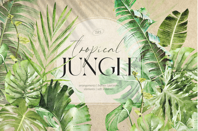 tropical-jungle-watercolor-greenery