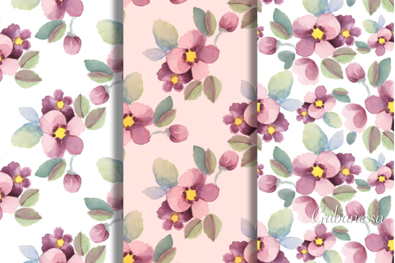 watercolor-summer-floral-set-of-seamless-patterns