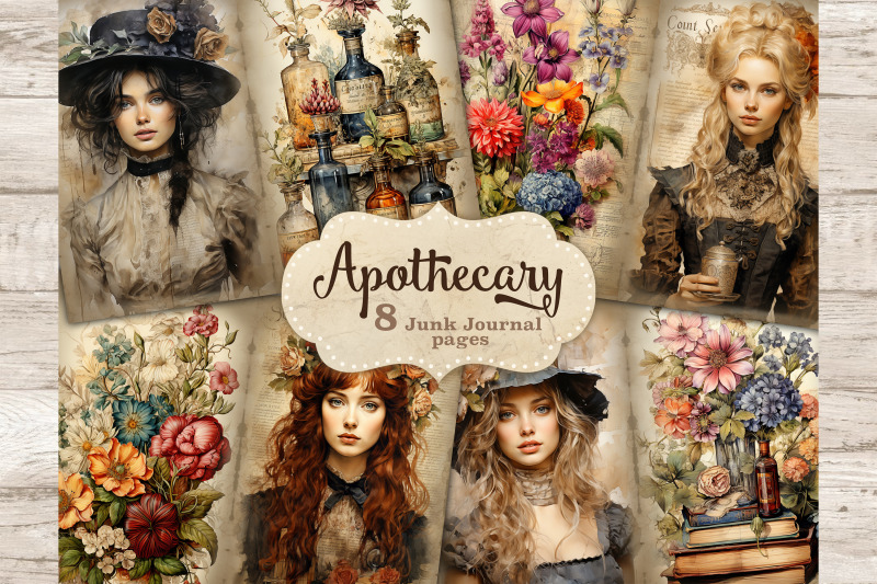 apothecary-junk-journal-paper-woman-digital-art