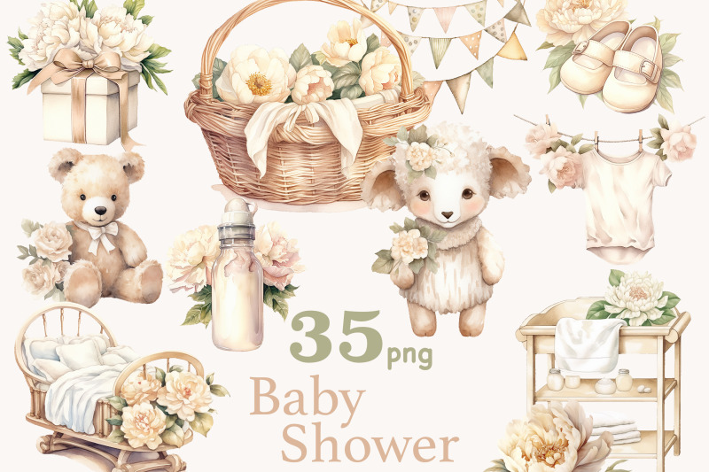 baby-shower-clipart-bundle-newborn-baby-illustrations-set