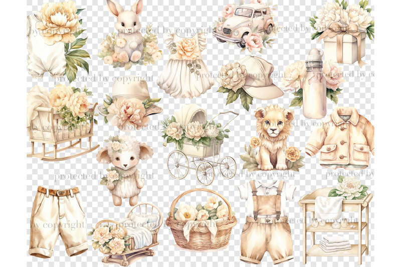 baby-shower-clipart-bundle-newborn-baby-illustrations-set